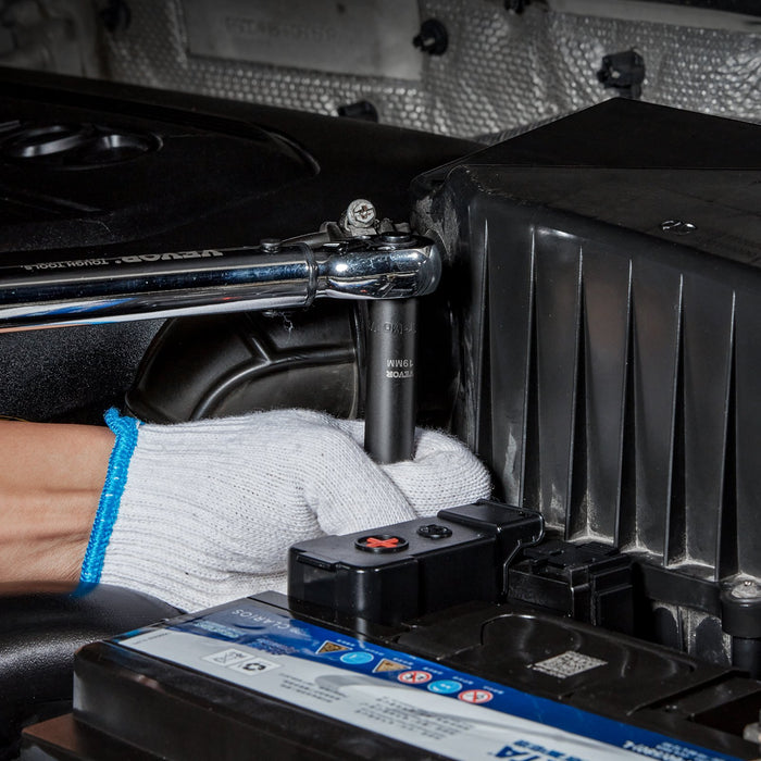 1 / 2" Drive Deep Impact Socket Set 34Pcs Socket Set Metric （8-36Mm） 6 Point Cr-Mo Alloy Steel For Auto Repair Rugged Construction Includes Heavy Duty Storage Case