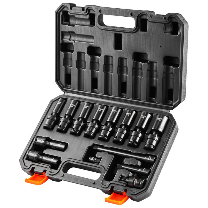 360 Degree Swivel Impact Sockets Set 14Pcs 6-Point 3 / 8In Drive Socket Set