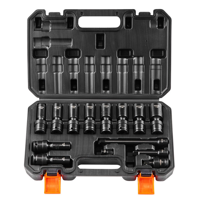 360 Degree Swivel Impact Sockets Set 14Pcs 6-Point 3 / 8In Drive Socket Set