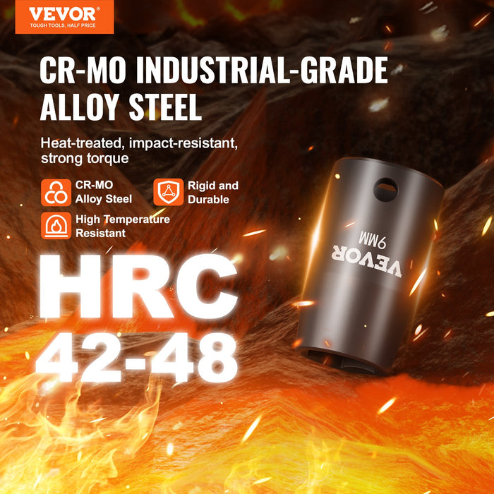 3 / 8" Drive Impact Socket Set 14 Piece Shallow Socket Set Metric 7-20Mm 6 Point Cr-Mo Alloy Steel For Auto Repair Easy-To-Read Size Markings Rugged Construction Includes Storage Case