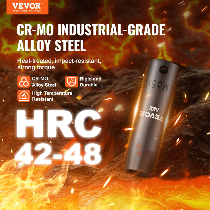 3 / 8" Drive Impact Socket Set 15 Piece Deep Socket Set Metric 8-22Mm 6 Point Cr-Mo Alloy Steel For Auto Repair Easy-To-Read Size Markings Rugged Construction Includes Storage Case