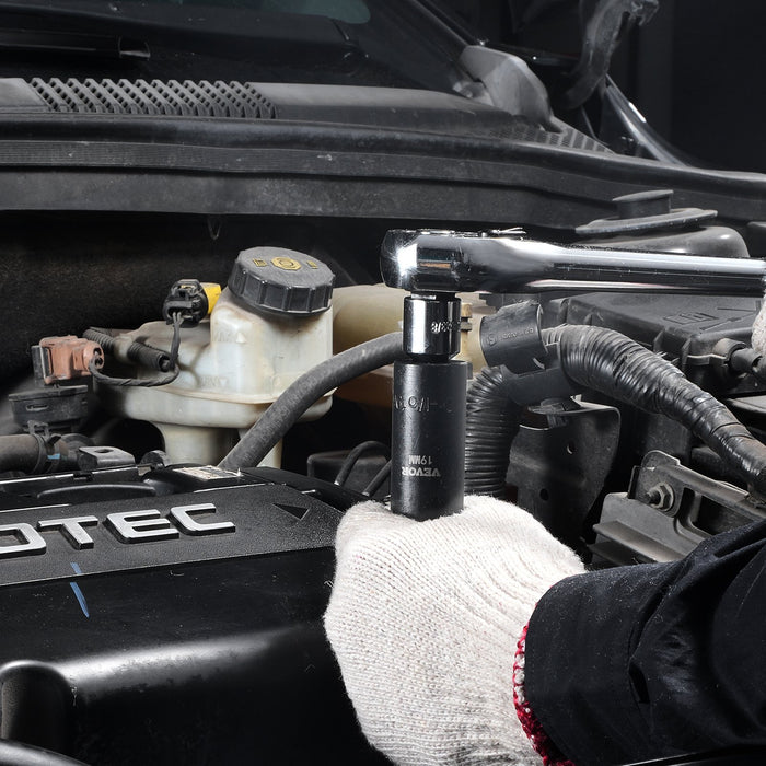 3 / 8" Drive Impact Socket Set 15 Piece Deep Socket Set Metric 8-22Mm 6 Point Cr-Mo Alloy Steel For Auto Repair Easy-To-Read Size Markings Rugged Construction Includes Storage Case