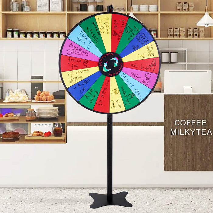 36 Inch Spinning Prize Wheel 18 Slots Spinning Wheel Roulette Wheel With A Dry Erase And 2 Markers Tabletop Or Floor Standing Win Fortune Spin Games In Party Pub Trade Show Carnival