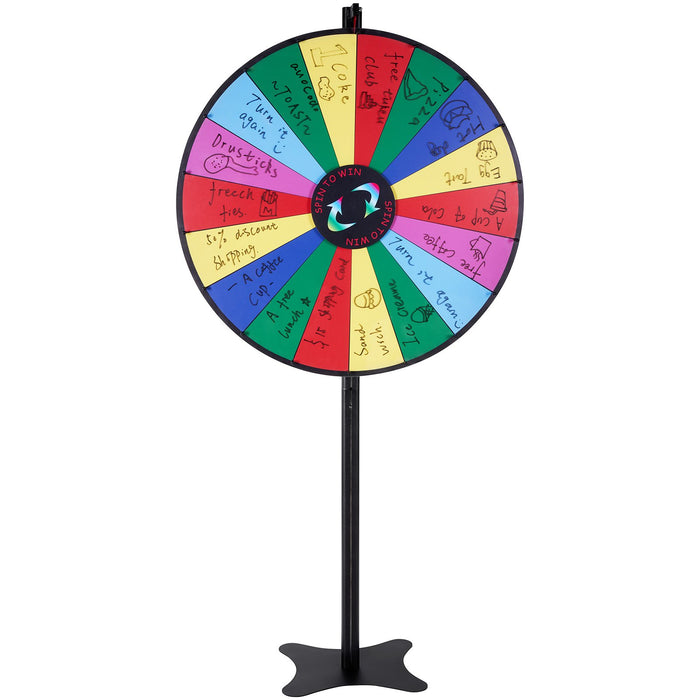 36 Inch Spinning Prize Wheel 18 Slots Spinning Wheel Roulette Wheel With A Dry Erase And 2 Markers Tabletop Or Floor Standing Win Fortune Spin Games In Party Pub Trade Show Carnival