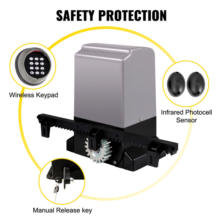 Sliding Gate Opener Automatic Sliding Gate 1800 Kg 4 Remote & App Control