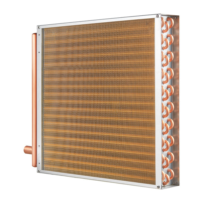 20"X 20" Heat Exchanger Water To Air 3-Row 3 / 8" Copper Ports 242 Fins