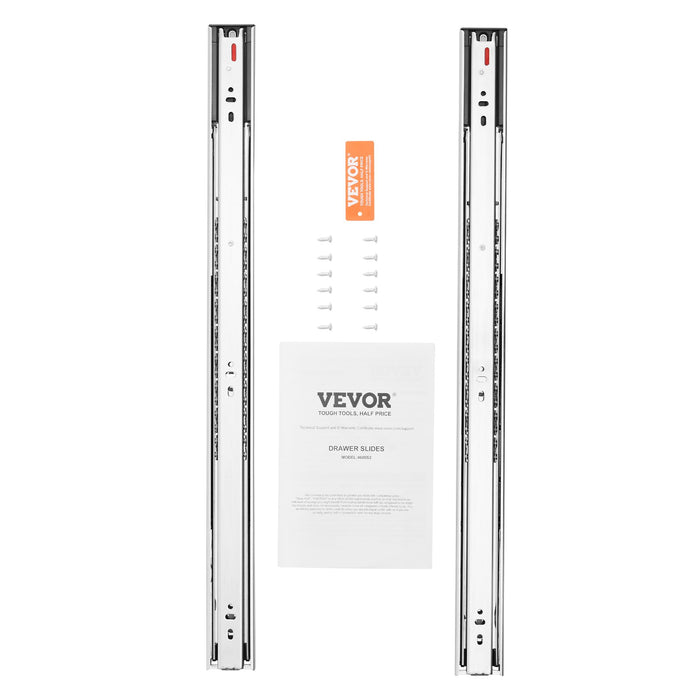 10 Pairs Of 609.6Mm Drawer Slides Side Mount Rails Heavy Duty Full Extension Steel Track Soft-Close Noiseless Guide Glides Cabinet Kitchen Runners With Ball Bearing 100 Lbs Load Capacity