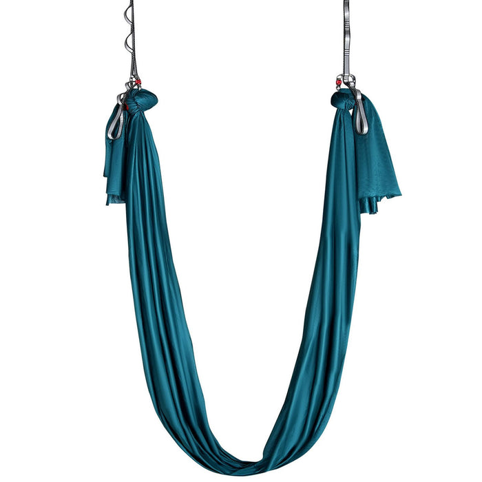 Aerial Yoga Hammock & Swing 5 M Length Aerial Yoga Starter Kit With 100Gsm Nylon Fabric Full Rigging Hardware & Easy Set-Up Guide Antigravity Flying For All Levels Fitness Bodybuilding Green