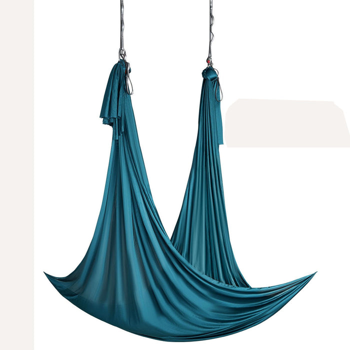Aerial Yoga Hammock & Swing 5 M Length Aerial Yoga Starter Kit With 100Gsm Nylon Fabric Full Rigging Hardware & Easy Set-Up Guide Antigravity Flying For All Levels Fitness Bodybuilding Green