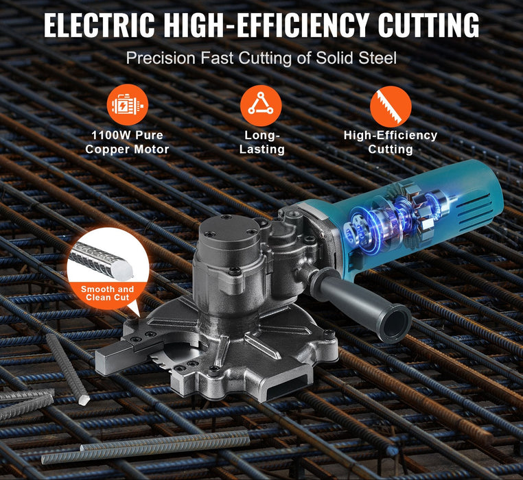 1100W Electric Rebar Cutter Cutting Up To 3 / 2In 4-40Mm