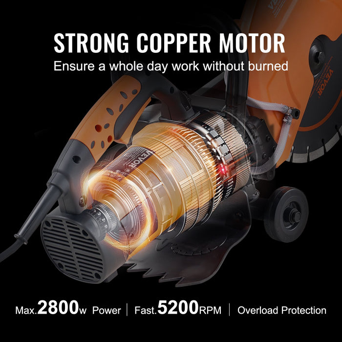 30.48Cm Electric Concrete Saw Wet / Dry Saw Cutter With Water Pump And Blade