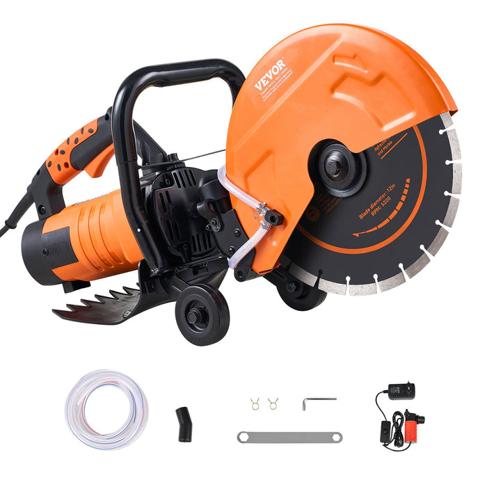 30.48Cm Electric Concrete Saw Wet / Dry Saw Cutter With Water Pump And Blade