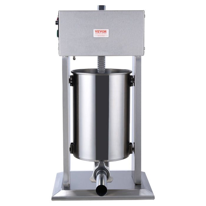 Electric Sausage Stuffer 12 L / 25 Lbs Vertical Meat Stuffer 200W Motor Stepless Speed Control And Foot Pedal Made Of Food-Grade 304 Stainless Steel 5 Stuffing Tubes For Home Commercial