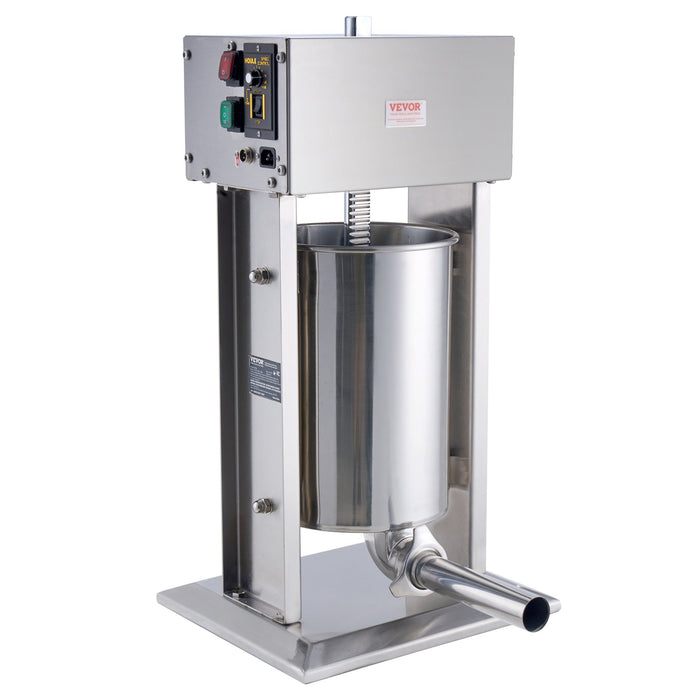 Electric Sausage Stuffer 12 L / 25 Lbs Vertical Meat Stuffer 200W Motor Stepless Speed Control And Foot Pedal Made Of Food-Grade 304 Stainless Steel 5 Stuffing Tubes For Home Commercial