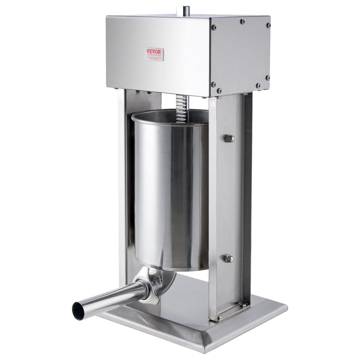 Electric Sausage Stuffer 12 L / 25 Lbs Vertical Meat Stuffer 200W Motor Stepless Speed Control And Foot Pedal Made Of Food-Grade 304 Stainless Steel 5 Stuffing Tubes For Home Commercial