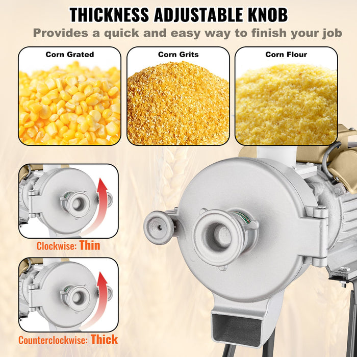 3000W Electric Grain Grinder Corn Wheat Flour Cereal Mill Wet & Dry