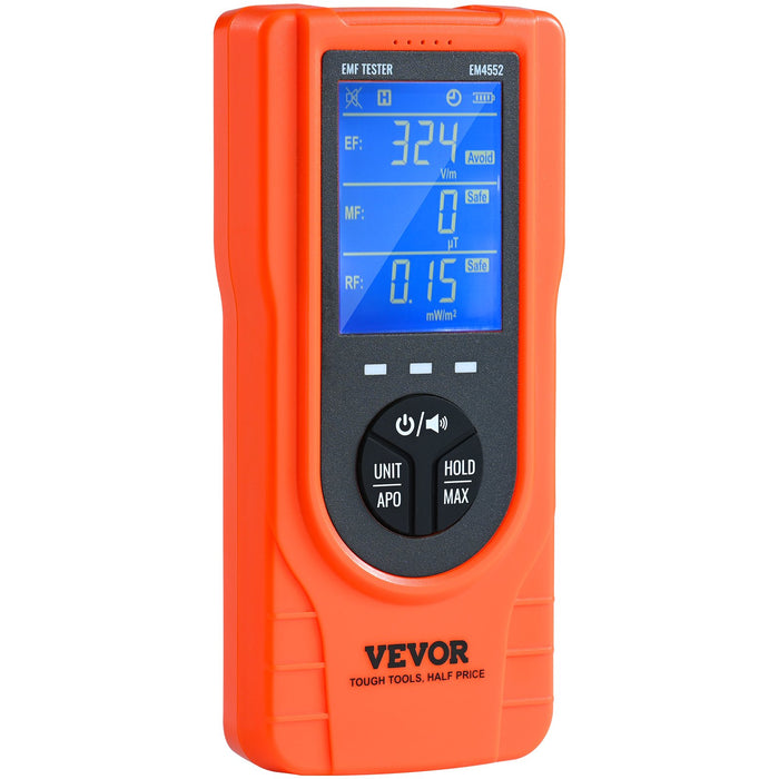 3-In-1 Emf Meter 5Hz - 3.5Ghz Handheld Rechargeable Electromagnetic Field Radiation Detector Digital Lcd Emf Tester For Ef Mf Rf Home Inspections Outdoor Ghost Hunting Paranormal Equipment