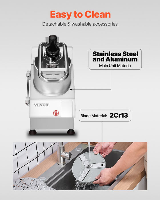 Food Processor & Vegetable Chopper W / 6 Blades Food-Grade Stainless Steel