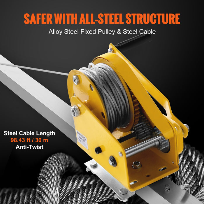 Confined Space Tripod Kit 2600 Lbs Winch Confined Space Tripod 8' Legs And 98' Cable Confined Space Rescue Tripod 32.8' Fall Protection Harness Storage Bag For Traditional Confined Spaces