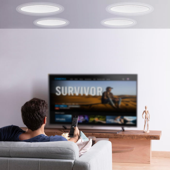 4 Pcs 203.2 Mm In Ceiling Speakers 100-Watts Flush Mount Ceiling & In-Wall Speakers System With 8Ωimpedance 89Db Sensitivity For Home Kitchen Living Room Bedroom Or Covered Outdoor Porches