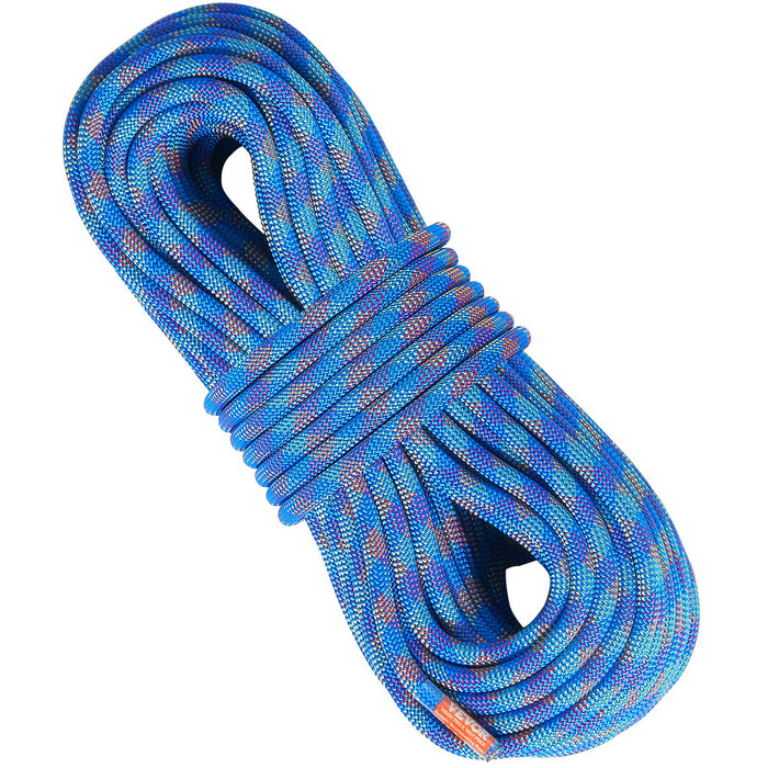 10.2Mm Dynamic Climbing Rope 50M 164Ft Outdoor Rock Climbing Rope 25Kn Breaking Tension Stretchable Fiber Rope With Steel Snap Hooks For Escape Rappelling Fire Rescue Blue