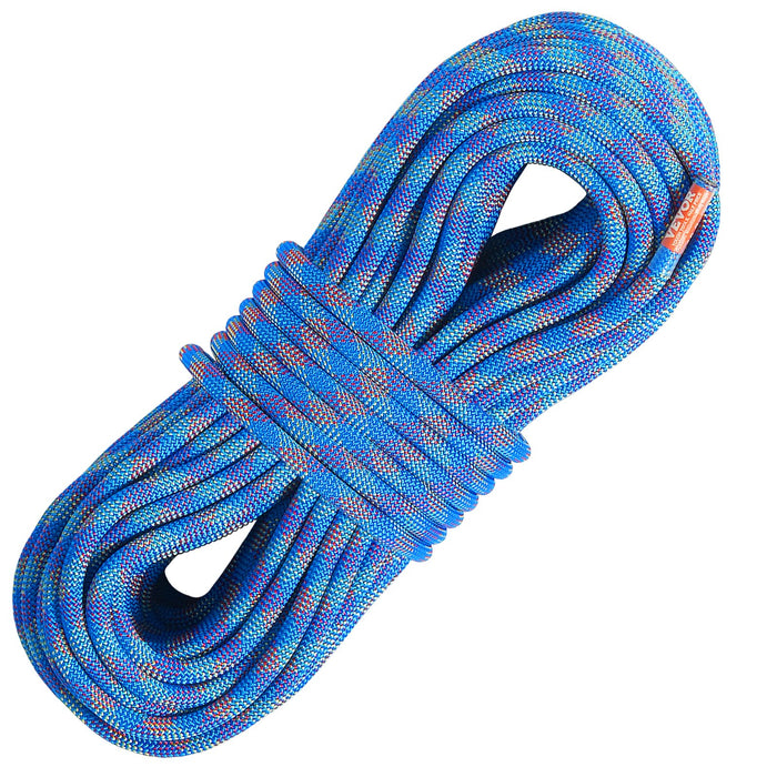 10.2Mm Dynamic Climbing Rope 50M 164Ft Outdoor Rock Climbing Rope 25Kn Breaking Tension Stretchable Fiber Rope With Steel Snap Hooks For Escape Rappelling Fire Rescue Blue
