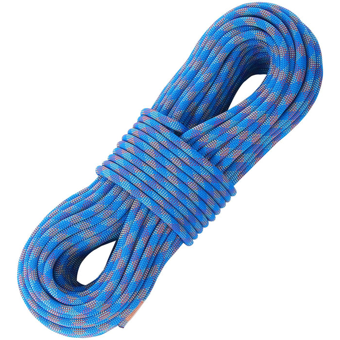 10.2Mm Dynamic Climbing Rope 70M 230Ft Outdoor Rock Climbing Rope 25Kn Breaking Tension Stretchable Fiber Rope With Steel Snap Hooks For Escape Rappelling Fire Rescue Blue