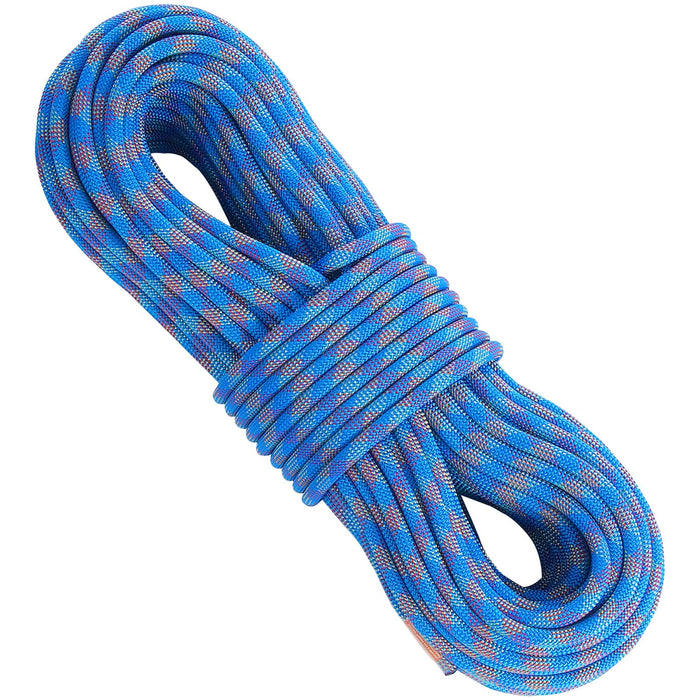 10.2Mm Dynamic Climbing Rope 70M 230Ft Outdoor Rock Climbing Rope 25Kn Breaking Tension Stretchable Fiber Rope With Steel Snap Hooks For Escape Rappelling Fire Rescue Blue