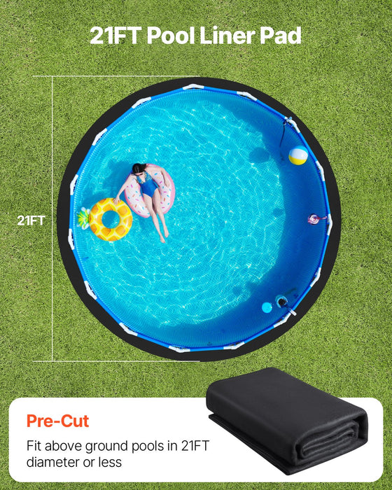 21Ft Round Pool Liner Pad Pool Liner Pad For Above Ground Swimming Pools Extra-Thick Pool Mat Prevents Punctures Recycled Geotextile Material Underlayment Pad Extend Liner Life