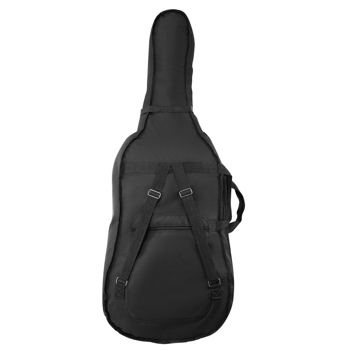 4 / 4 Full Size Cello Case Nylon Waterproof Lightweight Portable Travel Carrying Bag With Reinforced Handle Dual Shoulder Straps Anti-Scratch Professional Cello-Shape For Cello Black