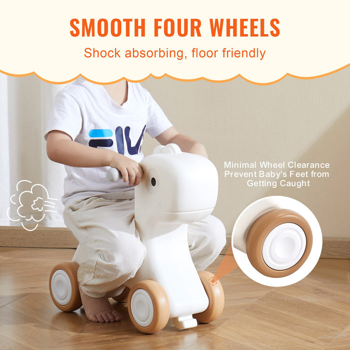 3 In 1 Rocking Horse For Toddlers 1-3 Years Baby Rocking Horse With Detachable Balance Board And 4 Smooth Wheels Support Up To 80 Lbs Hdpe Material Kids Ride On Toy Swinging Orange