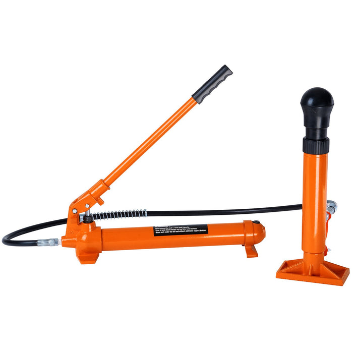 10 Ton Porta Power Kit Portable Hydraulic Jack With 4.6 Ft / 1.4 M Oil Hose Auto Body Frame Repair Kit With Storage Case For Car Repair Truck Farm