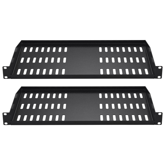2Pcs 1U Server Rack Shelf 254Mm Depth 22.68Kg Max Load Capacity Vented Cantilever Or Wall Mount Rack Mount Shelf With Tray Good Air Circulation For 482.6Mm Network Cabinet Or Equipment Rack