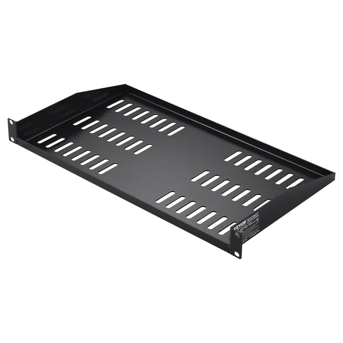 2Pcs 1U Server Rack Shelf 254Mm Depth 22.68Kg Max Load Capacity Vented Cantilever Or Wall Mount Rack Mount Shelf With Tray Good Air Circulation For 482.6Mm Network Cabinet Or Equipment Rack