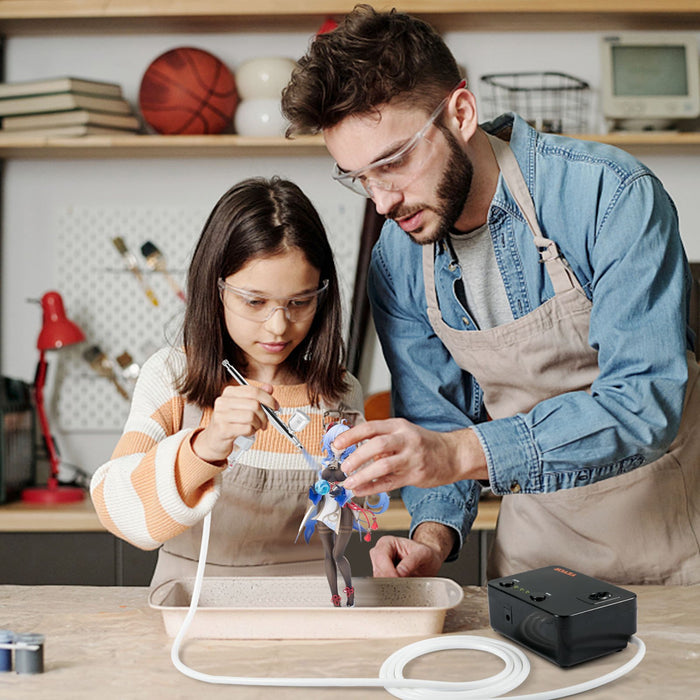 Airbrush Kit Dual-Action Airbrush System Compressor Art Nail Makeup Model