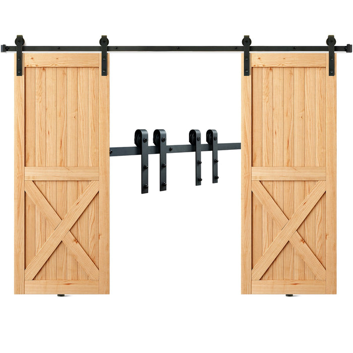 2440 Mm Sliding Barn Door Hardware Closet Track Kit For Double Doors J Hanger