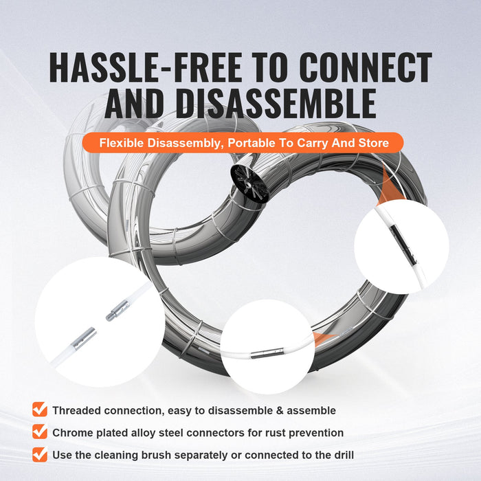 15.24M Dryer Vent Cleaner Kit 37 Pieces Duct Cleaning Brush Reinforced Nylon Dryer Vent Brush Dryer Cleaning Tools Lint Remover With Flexible Lint Trap Brush Clamp Connectors