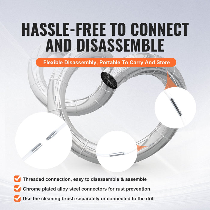 12.2M Dryer Vent Cleaner Kit 29 Pieces Duct Cleaning Brush Reinforced Nylon Dryer Vent Brush With Complete Accessories Dryer Cleaning Kit With Flexible Lint Trap Brush Clamp Connectors