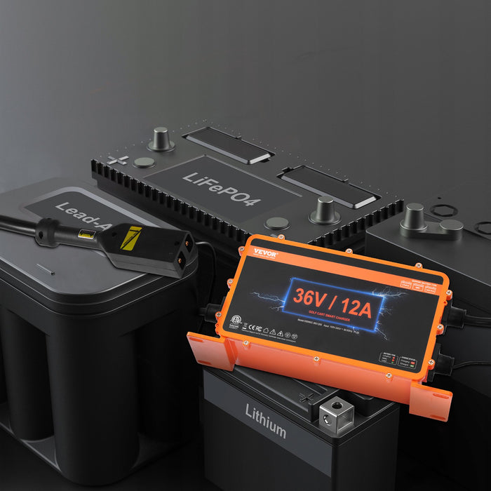 12 Amp Golf Cart Smart Battery Charger For Ezgo D-Style Ip67 Etl