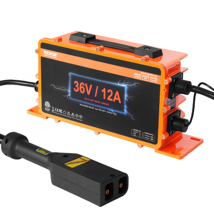 12 Amp Golf Cart Smart Battery Charger For Ezgo D-Style Ip67 Etl