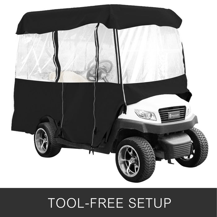 4 Passenger Golf Cart Cover Driving Enclosure Waterproof Roll-Up Door