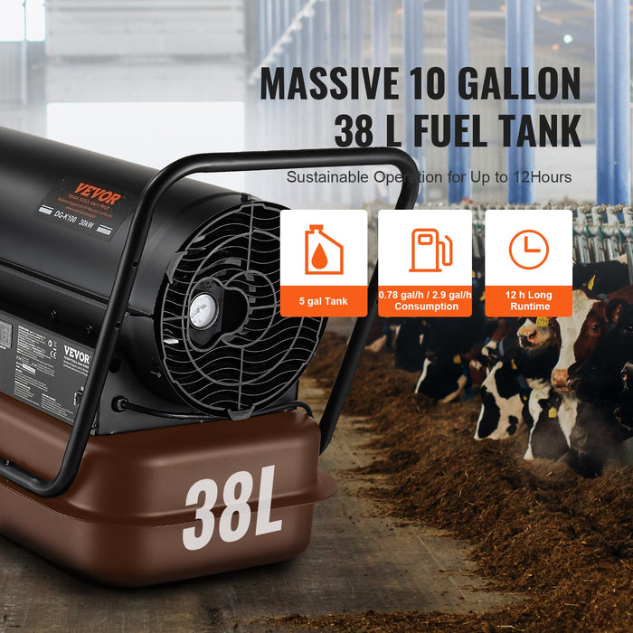 100000Btu Kerosene / Diesel Forced Air Torpedo Space Heater With Thermostat