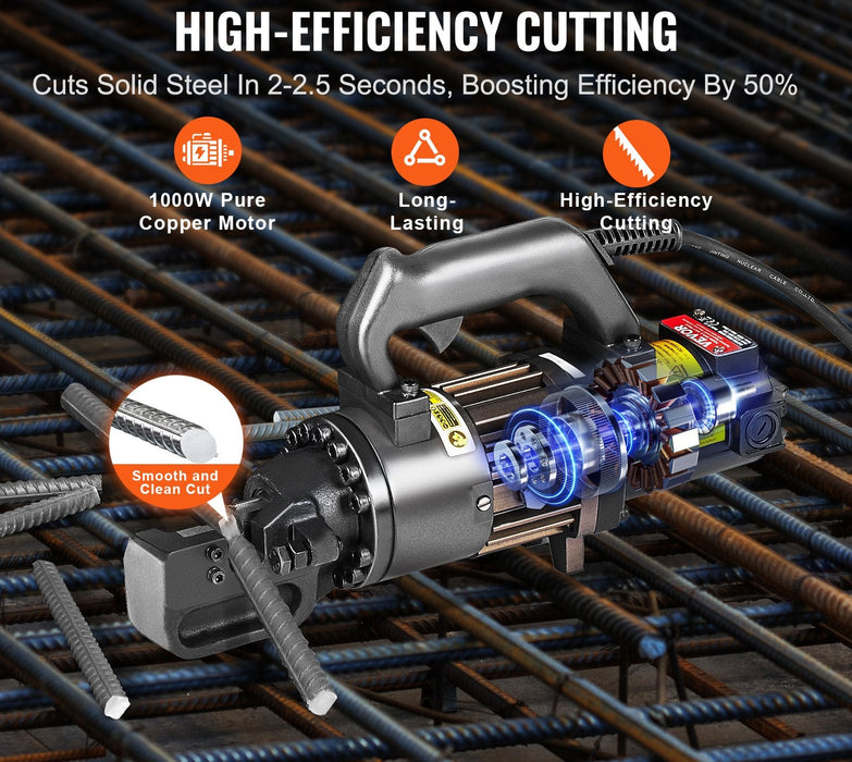 1000W Electric Hydraulic Rebar Cutter Cutting Up To 3 / 4 Inch #6 4-20Mm