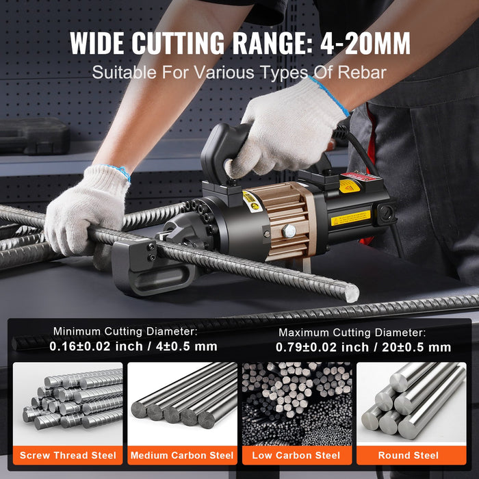 1000W Electric Hydraulic Rebar Cutter Cutting Up To 3 / 4 Inch #6 4-20Mm