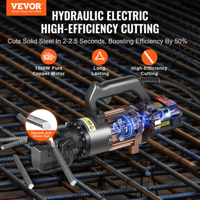1500W Electric Hydraulic Rebar Cutter Cutting Up To 7 / 8 Inch #7 4-22Mm