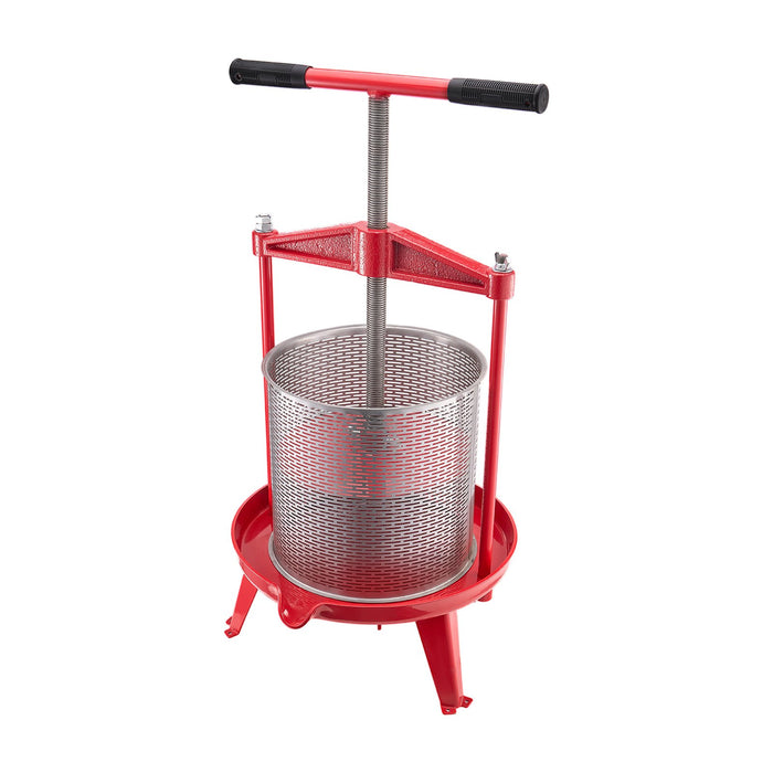 3.69 Gal / 14L Fruit Wine Press Stainless Steel Basket With Cross-Beam And Triangular Structure Manual Juice Maker Cider Apple Grape Tincture Making Press With T-Handle For Kitchen Home