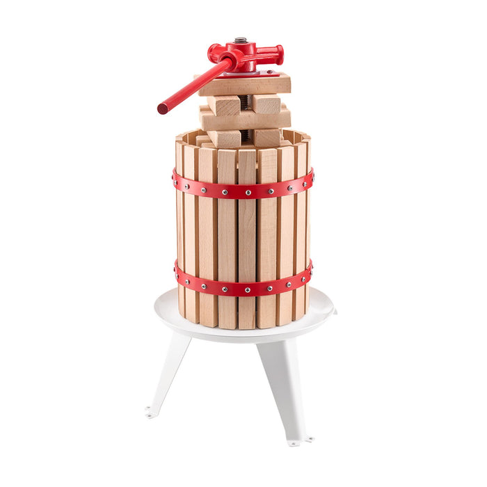 1.6 Gal / 6L Fruit Wine Press Solid Wood Basket With 8 Blocks Heavy Duty Manual Juice Maker Cider Apple Grape Tincture Honey Olive Oil Making Press With Handle For Kitchen Home