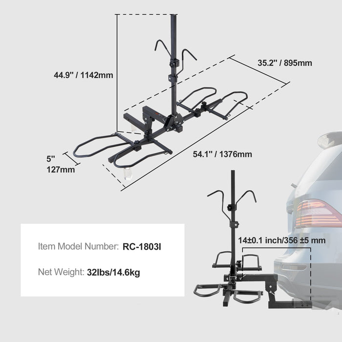 2-Bike Rack Hitch Mount 160Lbs Folding Carrier Car Truck Suv 2