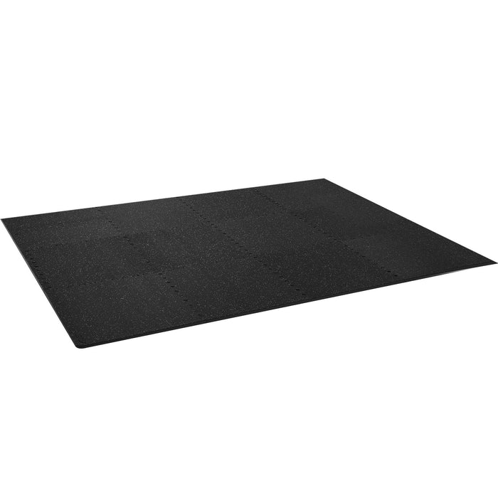 12 Pcs 14 Mm Thick Gym Floor Mats 24" X 24" Eva Foam & Rubber Top Interlocking Workout Floor Mats With 4.5 M² Coverage Waterproof Exercise Puzzle Flooring For Gym Home Garage Basemen