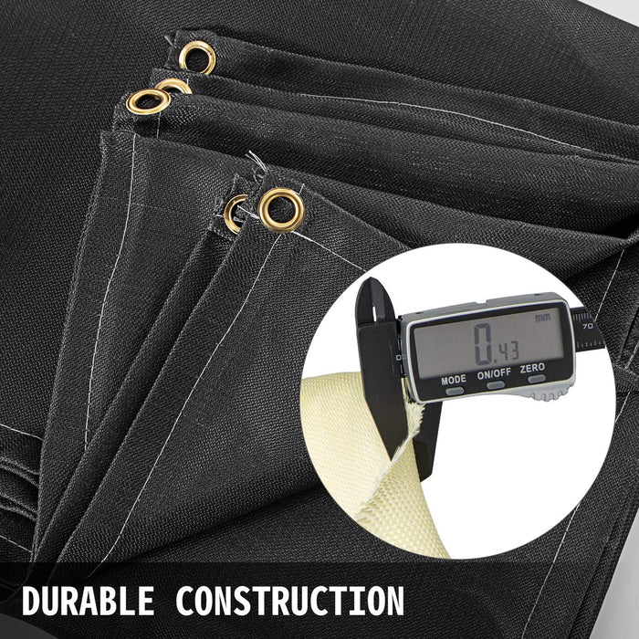 10 X 10 Ft Welding Blanket Black Fiberglass Blanket Portable Fiberglass Fire Retardant Blanket Welding Mat Welding Fireproof Thermal Resistant Insulation With Carry Bag